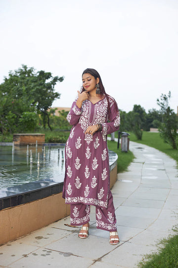 Chikankari Exclusive Kurti_Pent Pair