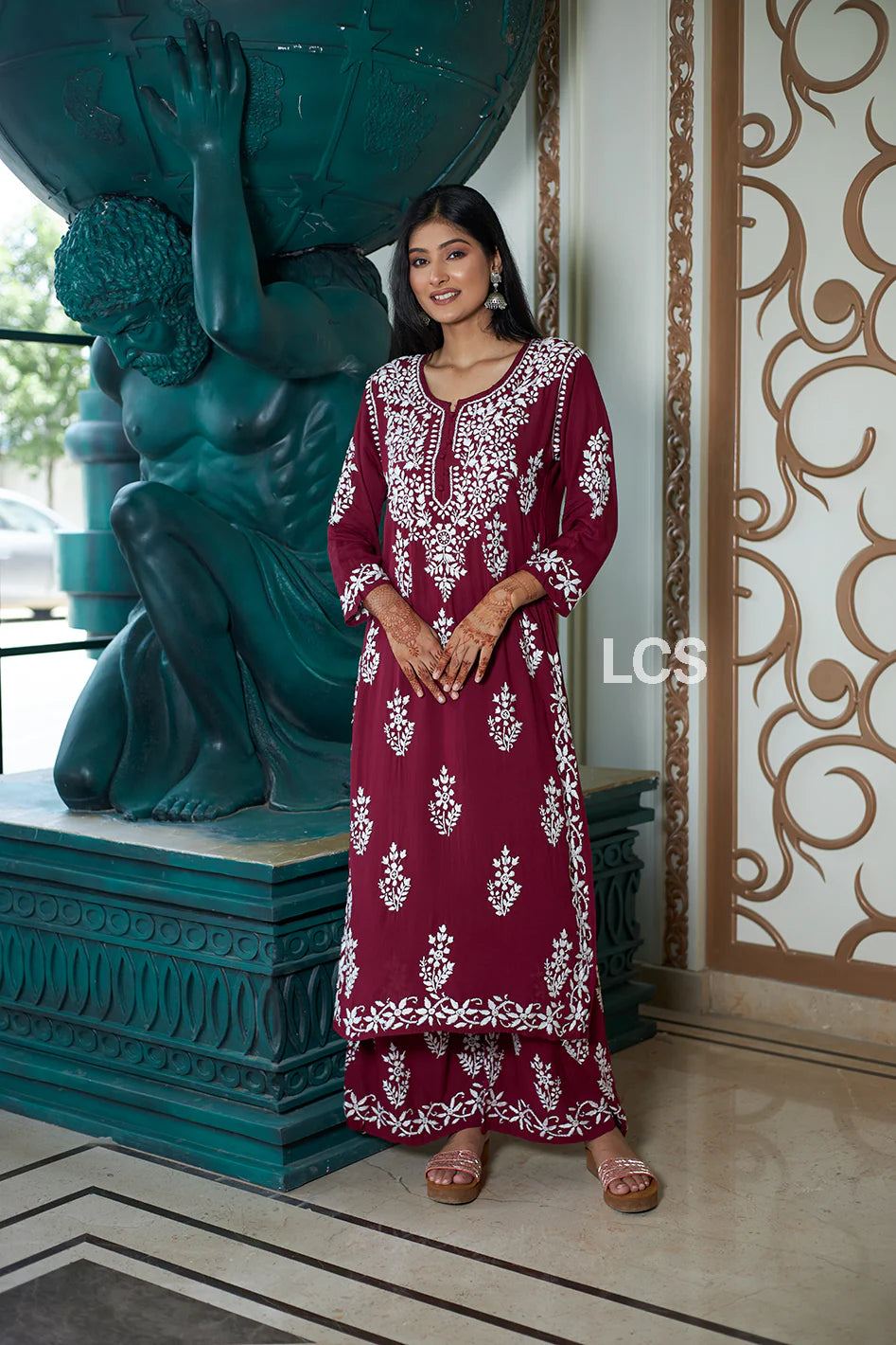 Chikankari Exclusive Kurti_Pent Pair