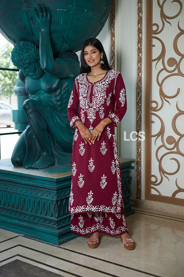 Chikankari Exclusive Kurti_Pent Pair