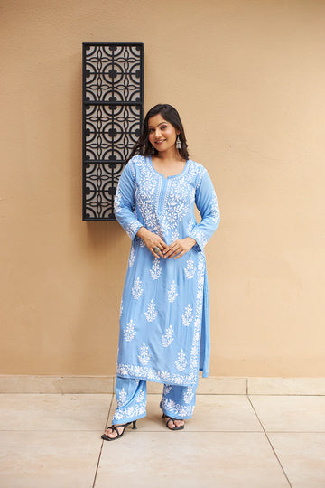 Chikankari Exclusive Kurti_Pent Pair