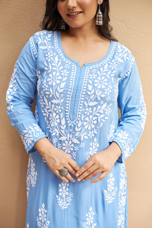 Chikankari Exclusive Kurti_Pent Pair