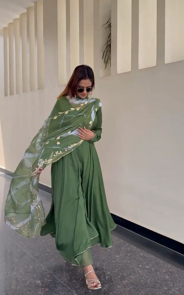Cadmium Green Anarkali Suit Set