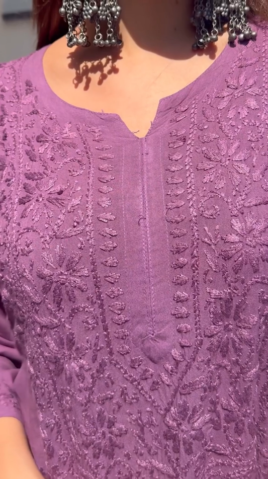 Taniya Chikankari Kurti, Palazzo and dupatta set