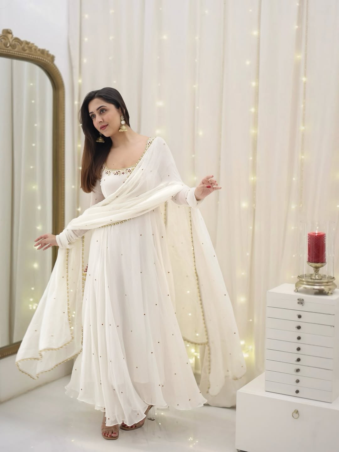 White apsara Suit Set
