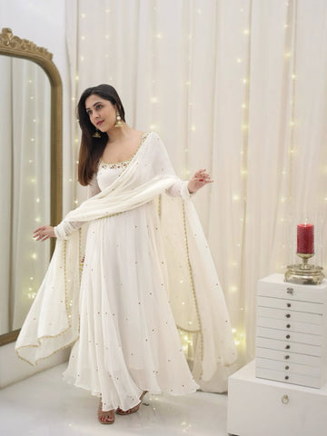 White apsara Suit Set