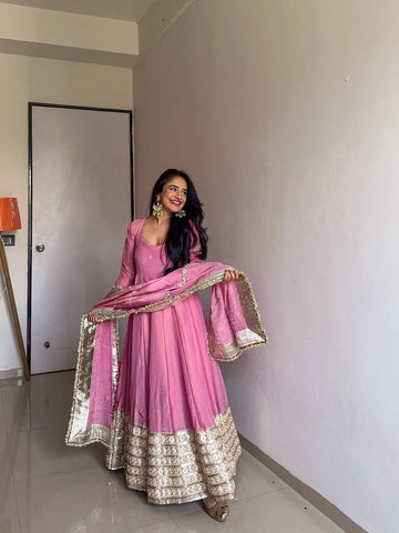 New Lanch Tissue Anarkali Set