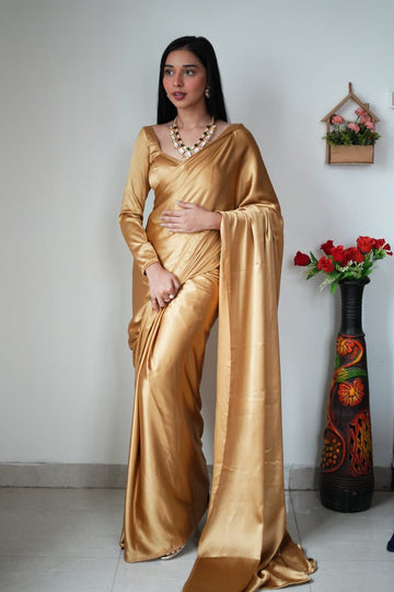 Super Hit Ready To Wear Just One Minute To Wear Golden