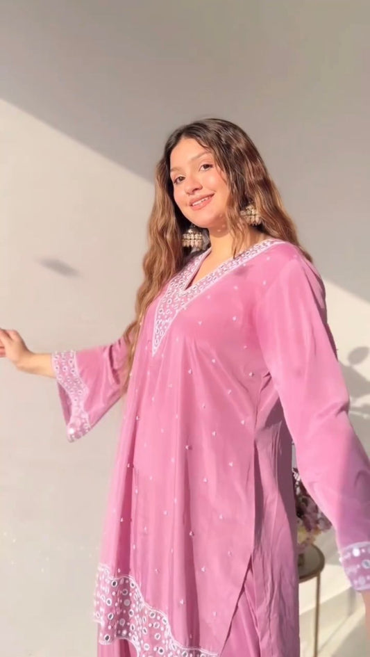 Pink Afghan Dhoti Style Designer Set