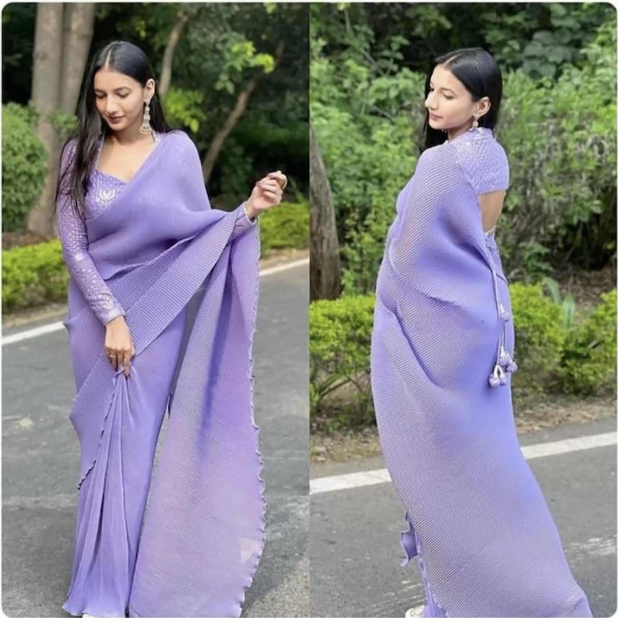 Crush Georgette Saree With Blouse